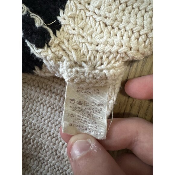 Hem & Thread Anthropologie Stripe Cardigan Women Sz Large Chunky Knit Open Front - Picture 9 of 11
